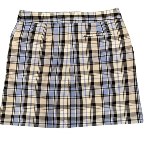 IZOD NWOT Golf Classic Blue/White/Black Plaid Skort 4 - Picture 6 of 12